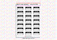 Personalised Custom Word in Box Planner Stickers UK with Colour Choices - 1 Sheet