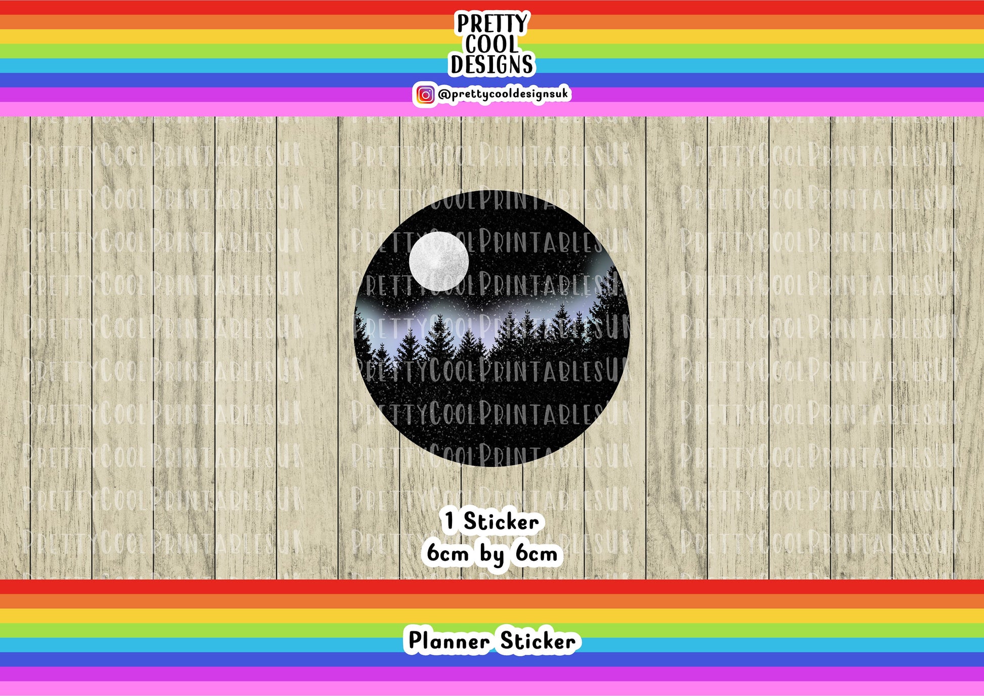 Winter's Night Northern Lights Motivational Word Typography Sticker (NOT WATERPROOF)