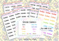 21 Personalised Custom Word in Planner Stickers UK with Font and Colour Choices - 1 Sheet