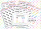 40 Personalised Custom Word in Planner Stickers UK with Font and Colour Choices - 1 Sheet