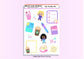 Cute Aesthetic Teacher Student Planner Stickers Coffee Tea Books Writing Bujo Diary UK - 1 Sheet