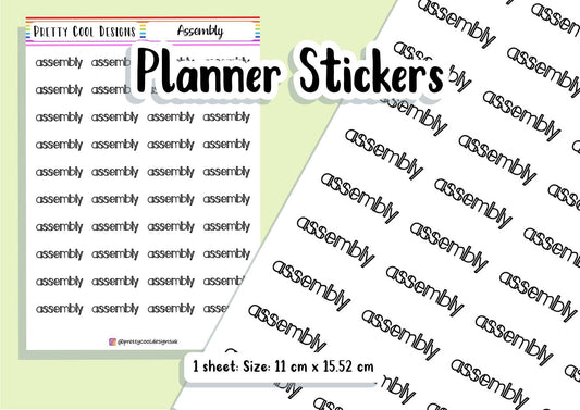 40 Assembly Teacher Planner Stickers UK - 1 Sheet