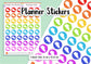 48 Gym, Running, Workout Planner Stickers UK - 1 Sheet