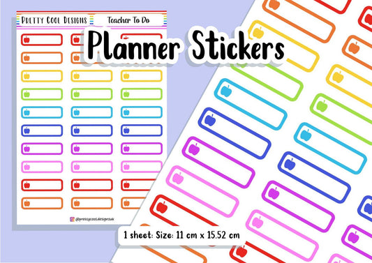 To Do Teacher Apple Planner Stickers UK - 1 Sheet