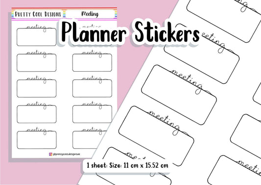 10 Meeting Teacher Family Work Planner Stickers UK - 1 Sheet