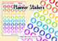 48 Rainbow Shopping, Groceries Planner Stickers UK - 1 Sheet