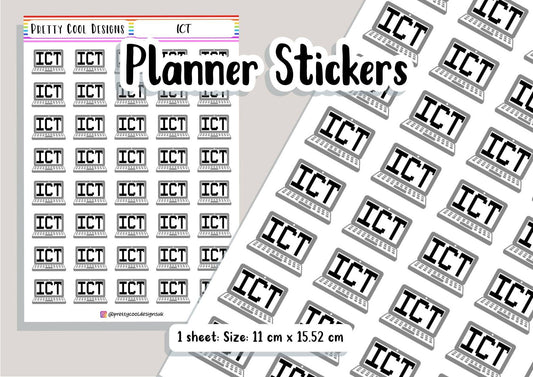 ICT Teacher Planner Stickers UK - 1 Sheet