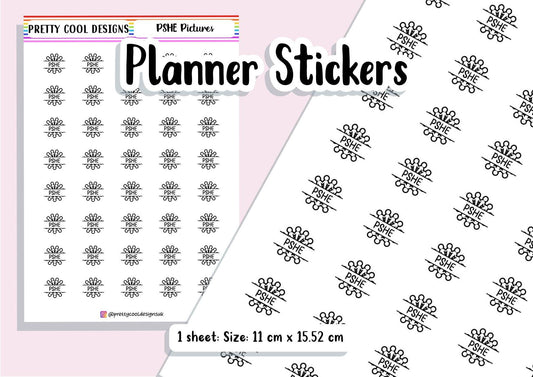 PSHE Subject Teacher Student Planner Stickers UK - 1 Sheet