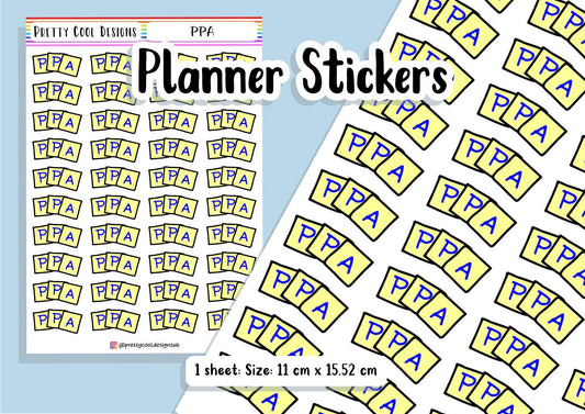 PPA Teacher Planner Stickers UK - 1 Sheet
