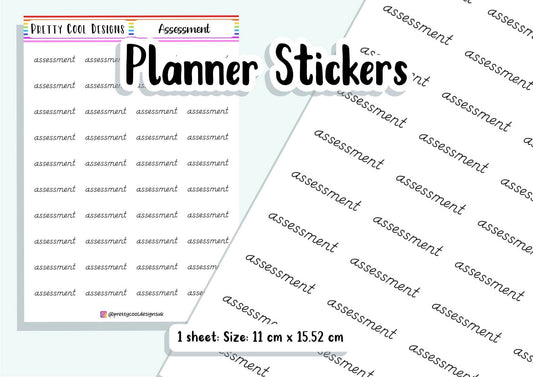 40 Assessment Teacher Planner Stickers UK - 1 Sheet