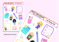 Cute Aesthetic Teacher Student Planner Stickers Coffee Tea Books Writing Bujo Diary UK - 1 Sheet