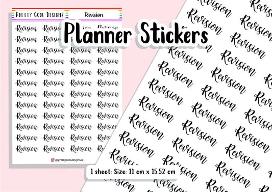 48 Revision Teacher Student Planner Stickers UK - 1 Sheet
