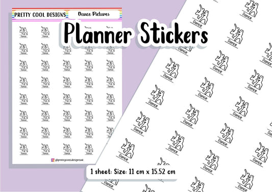 Dance Subject Teacher Student Planner Stickers UK - 1 Sheet