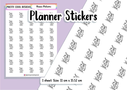 Dance Subject Teacher Student Planner Stickers UK - 1 Sheet