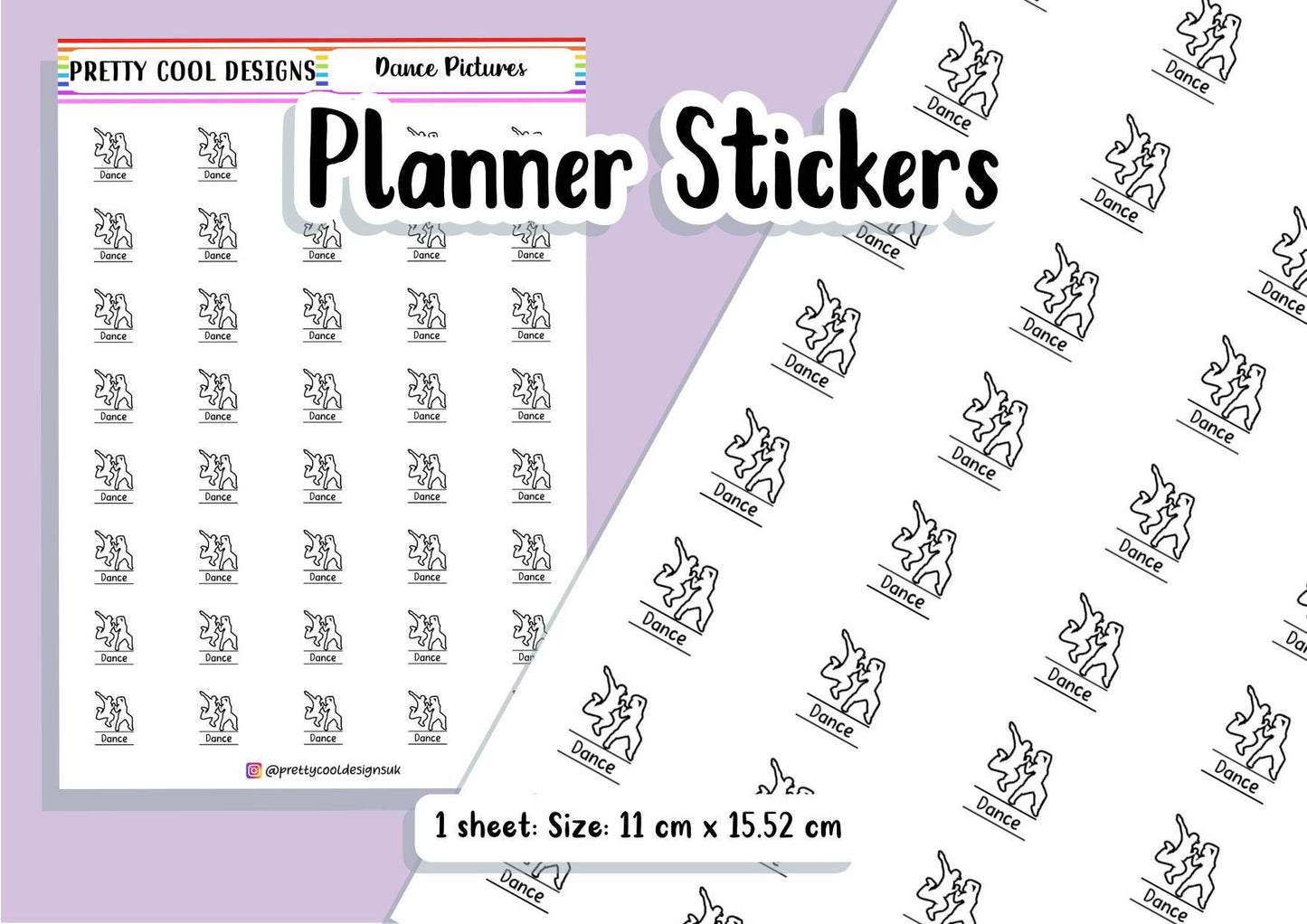 Dance Subject Teacher Student Planner Stickers UK - 1 Sheet