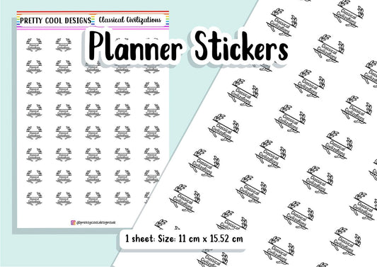 Classical Civilizations Subject Teacher Student Planner Stickers UK - 1 Sheet