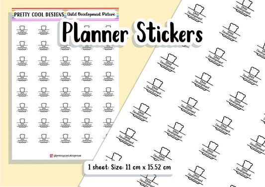 Child Development Subject Teacher Student Planner Stickers UK - 1 Sheet