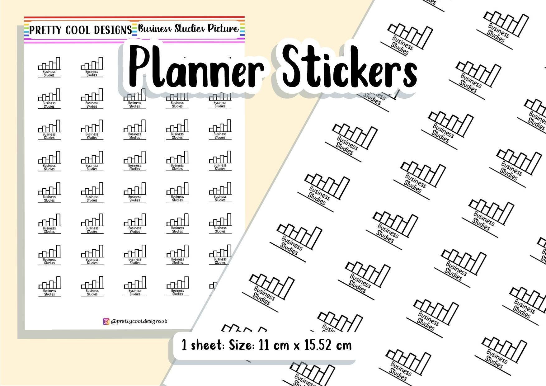 Business Studies Subject Teacher Student Planner Stickers UK - 1 Sheet