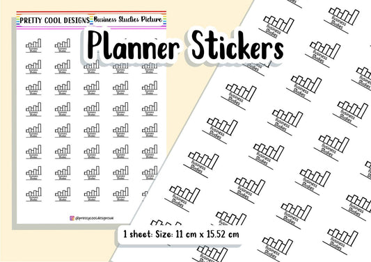 Business Studies Subject Teacher Student Planner Stickers UK - 1 Sheet