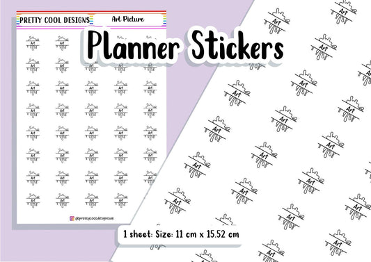 Art Subject Teacher Student Planner Stickers UK - 1 Sheet