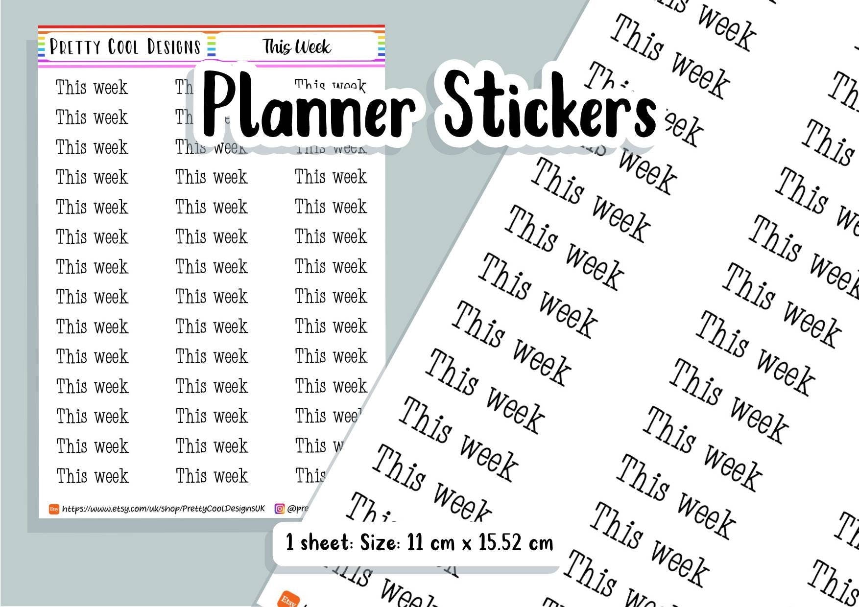 42 This Week Teacher Planner Stickers UK - 1 Sheet