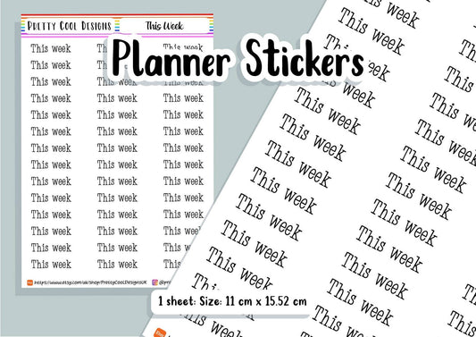 42 This Week Teacher Planner Stickers UK - 1 Sheet