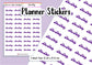 Bus Duty Planner Stickers UK - 1 Sheet