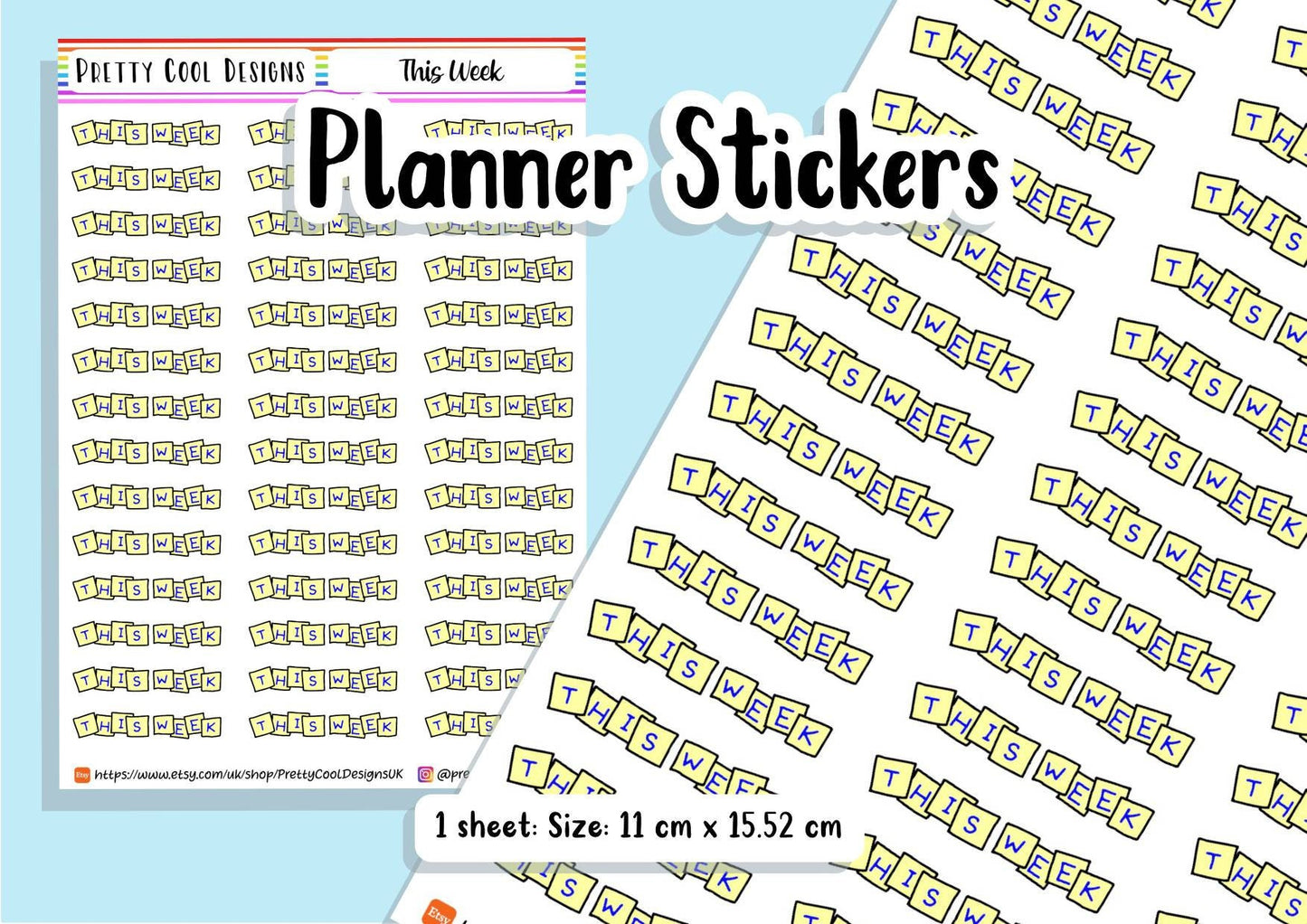 This Week Teacher Planner Stickers UK - 1 Sheet