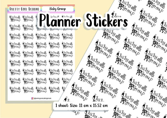 45 Baby Group Family Mum Planner Stickers UK - 1 Sheet