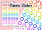 48 Rainbow Money Box Planner Stickers UK - 1 Sheet