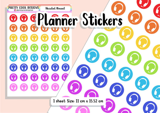 Rainbow Headset Work from Home Gamer Streamer Distance Learning Planner Stickers UK - 1 Sheet