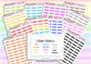 Personalised Custom Word in Box Planner Stickers UK with Colour Choices - 1 Sheet