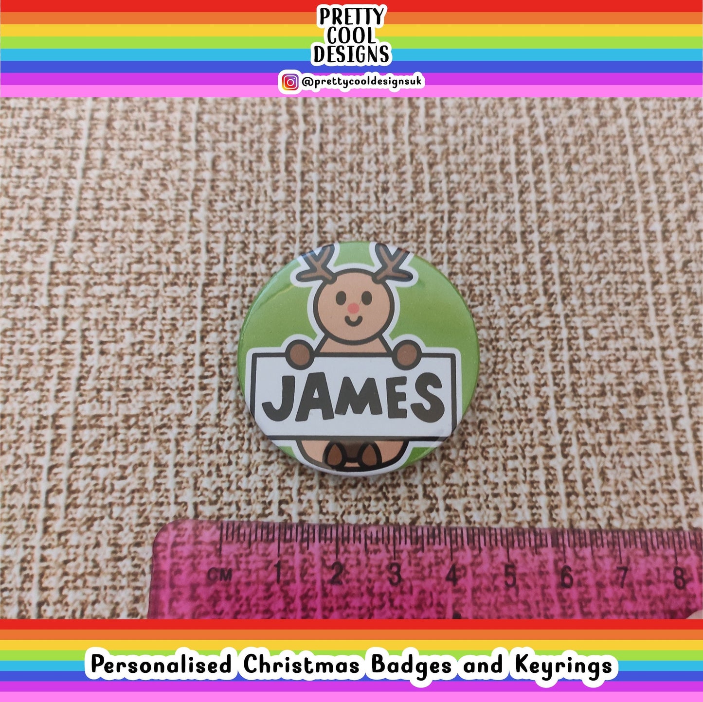 Personalised Badge or Keyring Christmas Present Birthday Gift Secret Santa