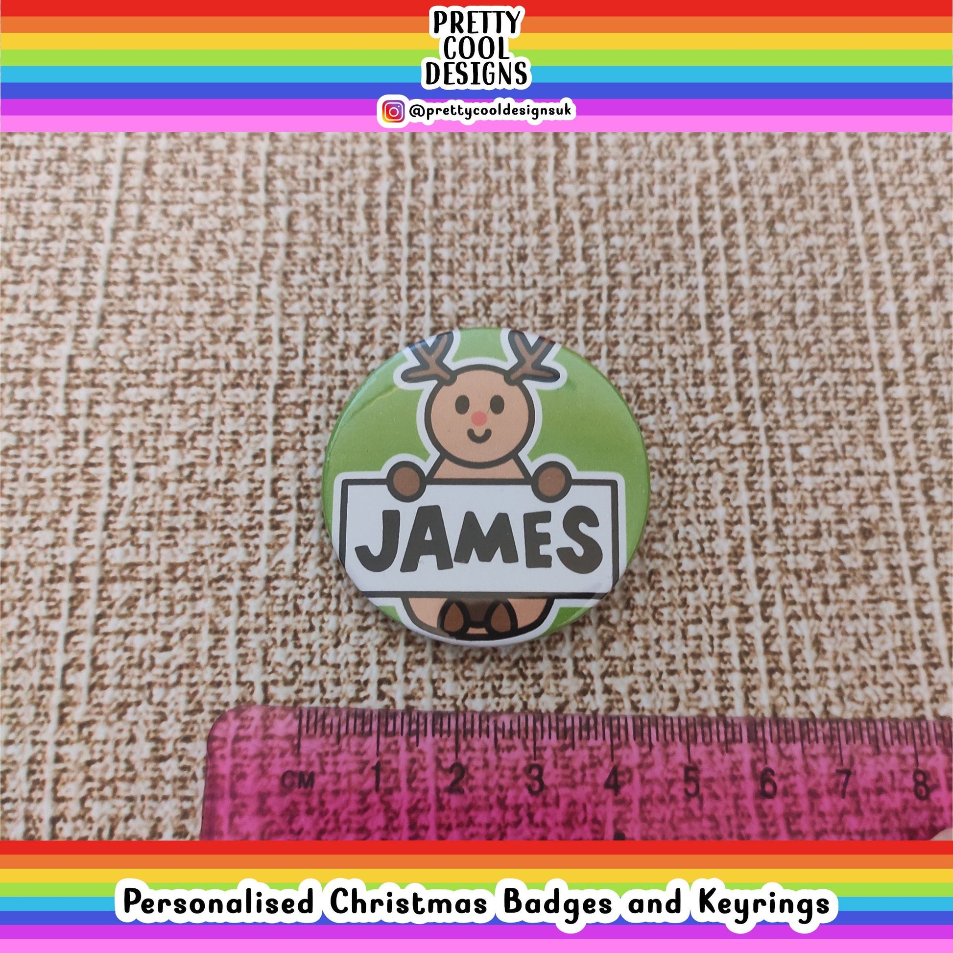 Personalised Badge or Keyring Christmas Present Birthday Gift Secret Santa