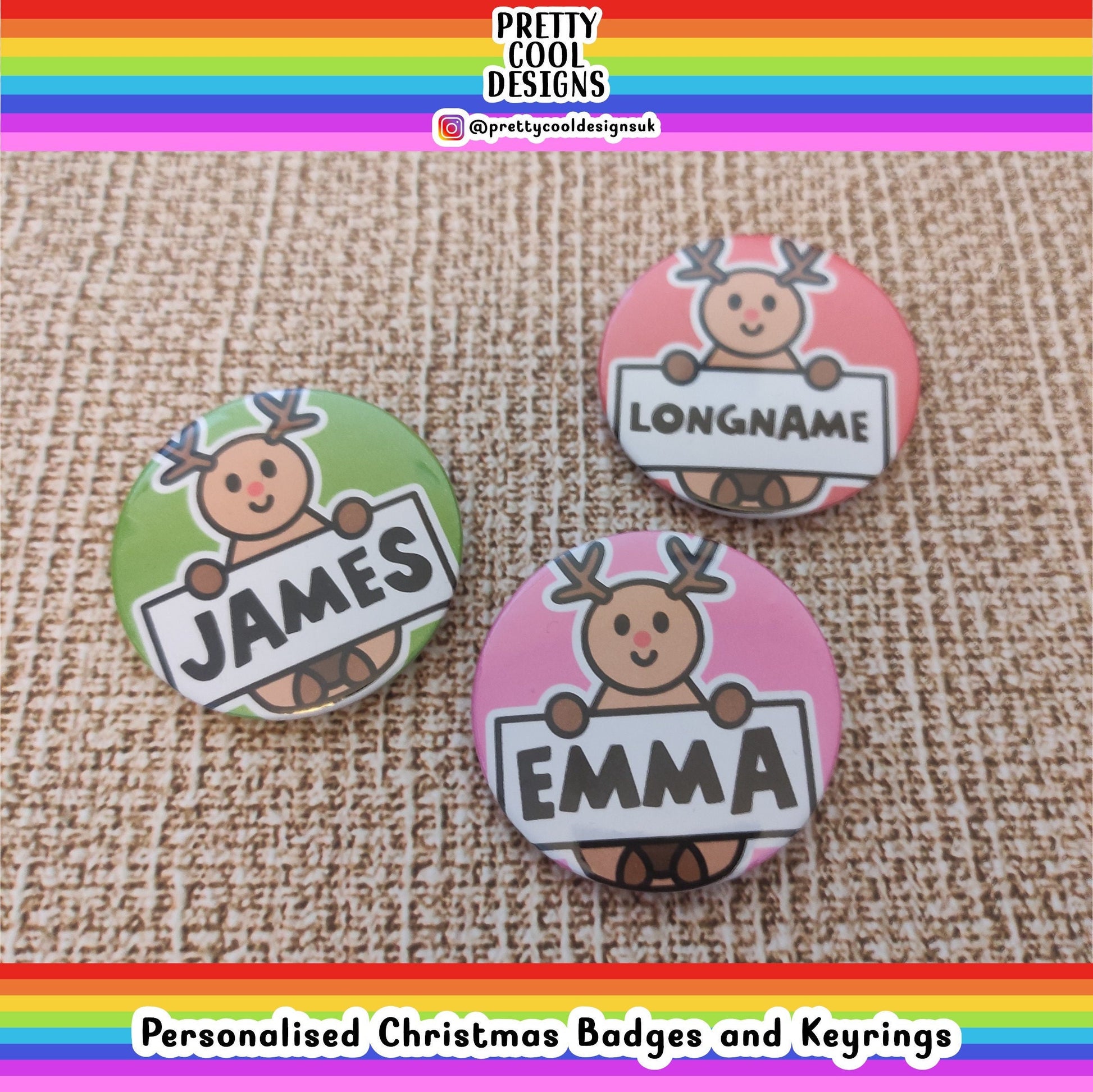 Personalised Badge or Keyring Christmas Present Birthday Gift Secret Santa
