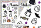 Cute Halloween Ghost Planner Stickers Coffee Tea Books Writing Bujo Diary UK - 1 Sheet