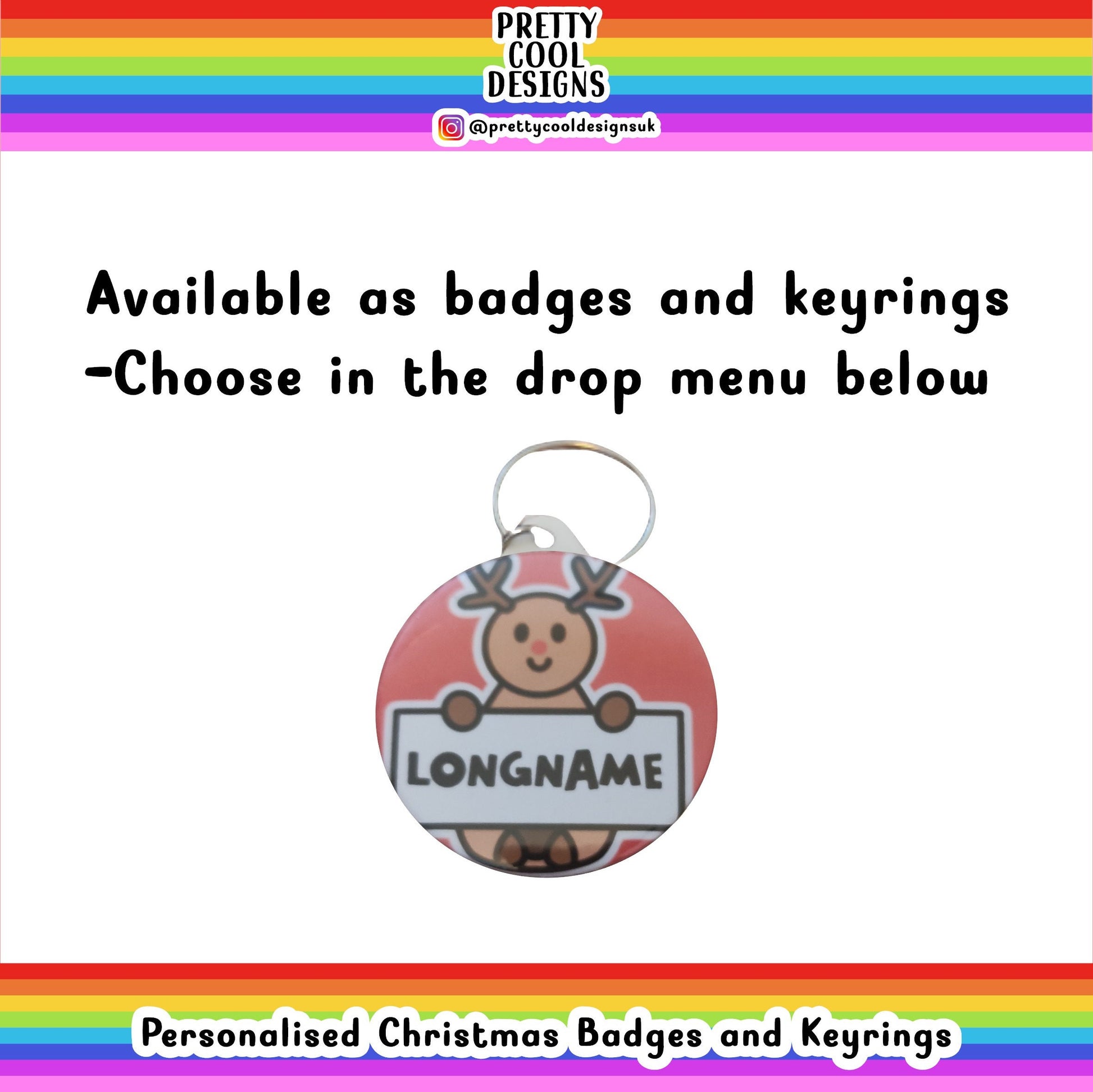 Personalised Badge or Keyring Christmas Present Birthday Gift Secret Santa