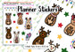 Cute Christmas Reindeer Planner Stickers Diary Calendar Bujo Diary UK - 1 Sheet