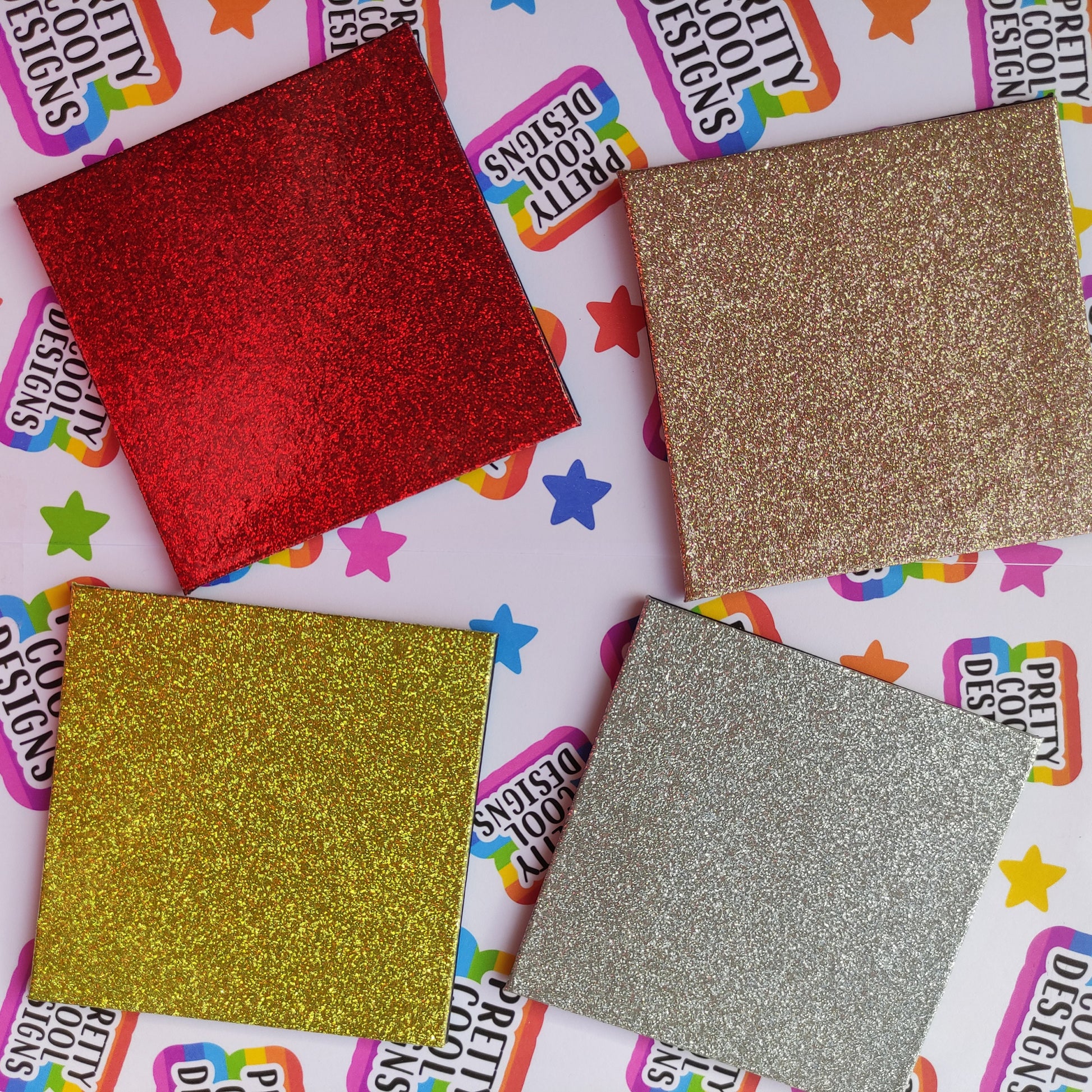 Personalised Glitter Coaster Christmas Gift Present Rose Gold, Gold, Silver and Red