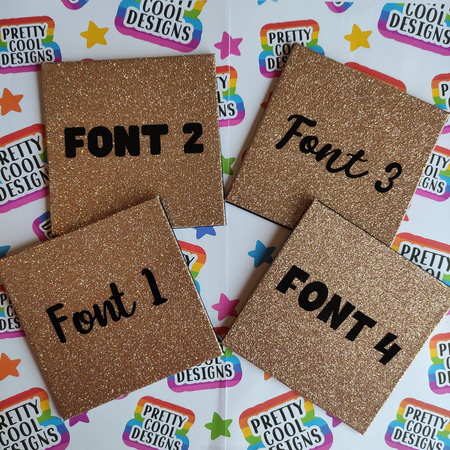 Personalised Glitter Coaster Christmas Gift Present Rose Gold, Gold, Silver and Red