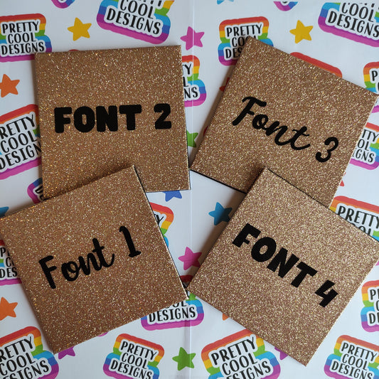 Personalised Glitter Coaster Christmas Gift Present Rose Gold, Gold, Silver and Red