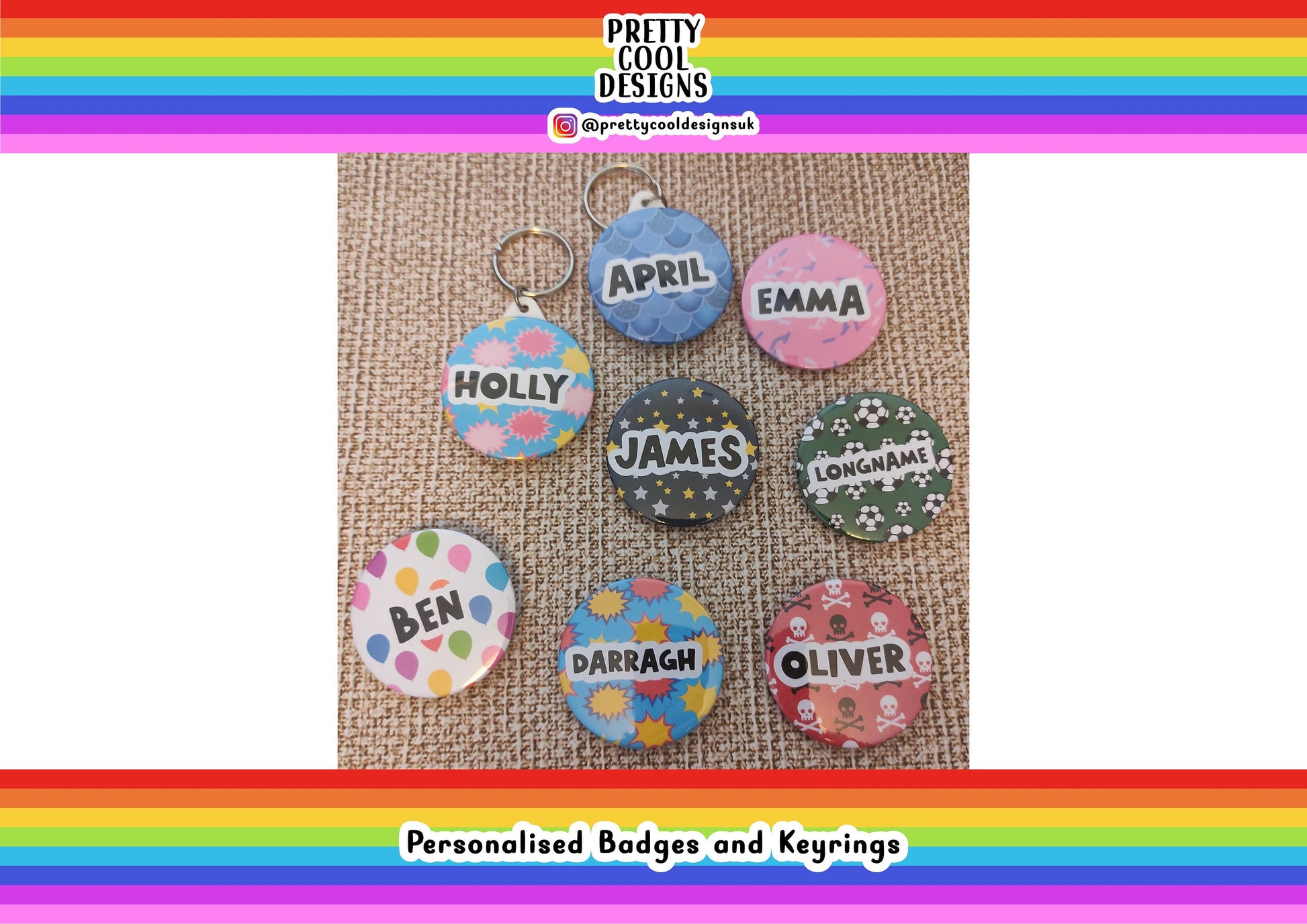 Personalised Name Badge Birthday Present Thank You Gift Christmas Secret Santa