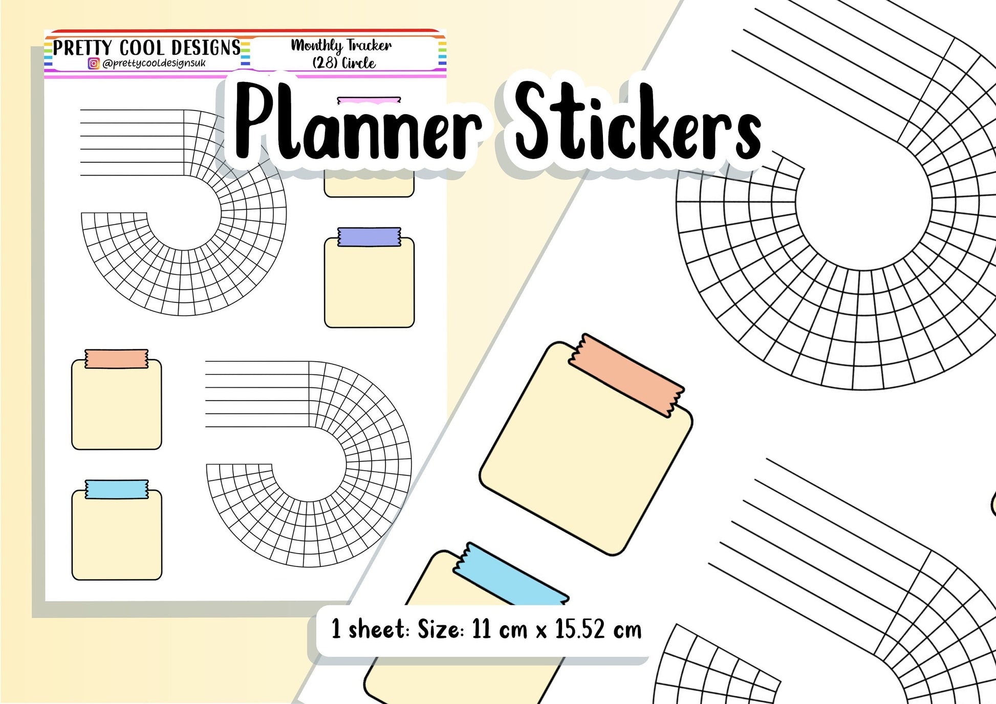 Month (29 days) Habit Tracker Circle Round Blank Bujo Diary Planner Stickers UK - 1 Sheet