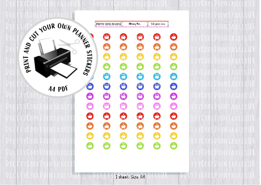 Money Piggy Bank Rainbow Printable Planner Stickers PDF Print and Cut Finances Savings