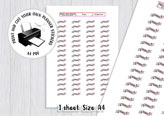 Exams Planner Stickers: Student Teacher DIY (PDF Print)