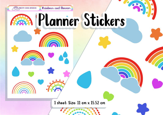 Planner Stickers | Planner Decorations | Rainbow Stickers | Bullet Journal Stickers | Diary Planner Stickers UK - 1 Sheet