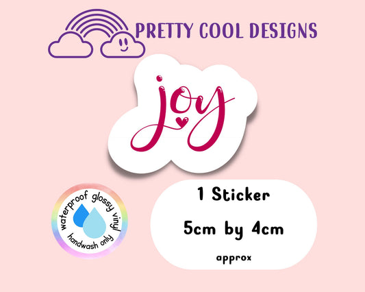 Waterproof Vinyl Joy Sticker Rainbow Affirmation Self Love Motivational Sticker Laptop Journal Scrapbook Planner Sticker