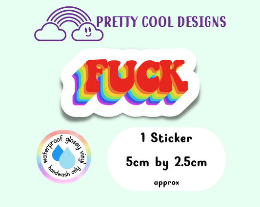 Waterproof Vinyl Fuck Sticker Rainbow Affirmation Self Love Motivational Sticker Laptop Journal Scrapbook Planner Sticker