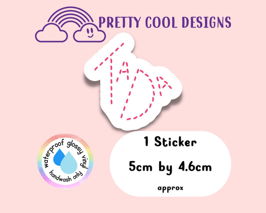 Ta Da Sticker: Waterproof Vinyl Rainbow Affirmation (5cm x 4.6cm)