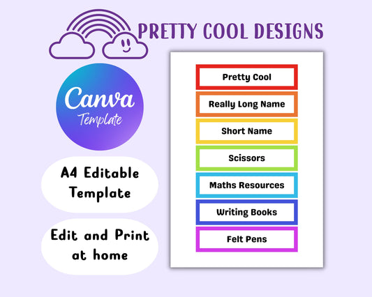 Canva Template Classroom Rainbow Drawer Labels | Editable Labels for Teachers | Edit and Print at Home | DIY Labels | Download and Print
